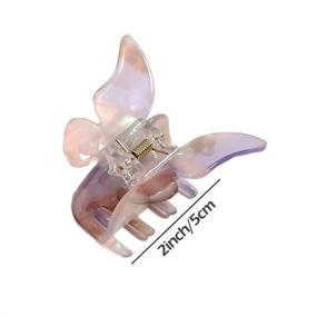 img 3 attached to 🦋 Set of 4 Mini Hair Claw Clips - Stylish Butterfly Barrettes in Tortoise Celluloid - Ideal Hair Accessories for Girls and Women