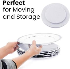 img 2 attached to 📦 96 Pack Felt Plate China Storage Dividers Protectors - Extra Large, Thick, Premium Soft & White