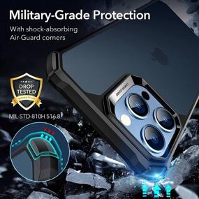 img 2 attached to ESR Air Armor Case for iPhone 13 Pro Max - Military-Grade Drop Protection, Shock-Absorbing Corners, Yellowing-Resistant Hard Back, Scratch Resistant, Frosted Black