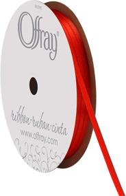 img 3 attached to 🎀 30 Yards of Red 1/8" Wide Double Face Satin Ribbon by Offray