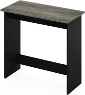 furinno study table in french oak grey with simplistic design logo