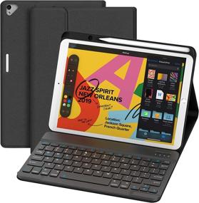 img 4 attached to 🔌 Maxfree iPad Keyboard Case 8th 7th Generation: Detachable Wireless Keyboard, Pencil Holder, Auto Sleep/Wake - iPad Pro 10.5/Air 3rd Gen 2019/2017, iPad 10.2/10.5 Tablet Case