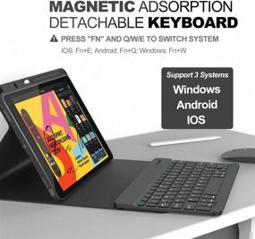 img 2 attached to 🔌 Maxfree iPad Keyboard Case 8th 7th Generation: Detachable Wireless Keyboard, Pencil Holder, Auto Sleep/Wake - iPad Pro 10.5/Air 3rd Gen 2019/2017, iPad 10.2/10.5 Tablet Case