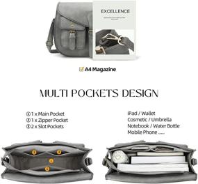 img 2 attached to Стильные винтажные сумки-кроссбоди: Через плечо 👜 Сатчел из Полиуретановой(искусственной) кожи для женщин - Идеальная путешественническая сумка.