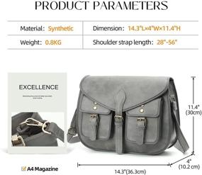 img 3 attached to Стильные винтажные сумки-кроссбоди: Через плечо 👜 Сатчел из Полиуретановой(искусственной) кожи для женщин - Идеальная путешественническая сумка.