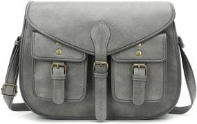img 4 attached to Стильные винтажные сумки-кроссбоди: Через плечо 👜 Сатчел из Полиуретановой(искусственной) кожи для женщин - Идеальная путешественническая сумка.