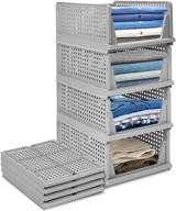 🗃️ folding wardrobe storage box set: stackable plastic organizer for clothes, toys & more! логотип