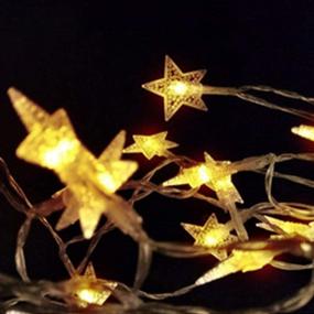 img 3 attached to 🌟 9.8ft 20 LED Warm White Star String Lights – Battery Operated, Twinkle Little Star Lights for Indoor and Outdoor Decoration in Kids Room, Wall, Bedroom