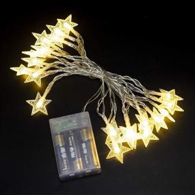 img 1 attached to 🌟 9.8ft 20 LED Warm White Star String Lights – Battery Operated, Twinkle Little Star Lights for Indoor and Outdoor Decoration in Kids Room, Wall, Bedroom