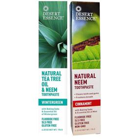 img 3 attached to 🌿 Desert Essence Natural Tea Tree Oil & Neem Toothpaste - Wintergreen and Cinnamint Combo Pack - Baking Soda and Essential Oil Formula - Boosts Oral Health - Freshens Breath - Tea Tree Oil