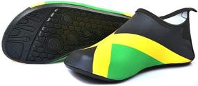 img 3 attached to VOARYISA Water Shoes for Women and Men - Quick-Dry Swim Beach Shoes for Outdoor Surfing, Yoga, Exercise - Jamaica Flag Caribbean Reggae Rasta