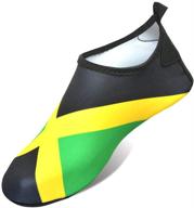 voaryisa water shoes for women and men - quick-dry swim beach shoes for outdoor surfing, yoga, exercise - jamaica flag caribbean reggae rasta logo