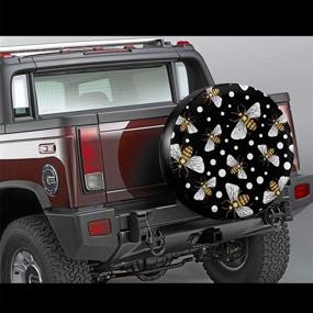 img 3 attached to Honey Bees Polka Dot Spare Tire Cover Waterproof Dust-Proof UV Sun Wheel Tire Cover Fit For Jeep