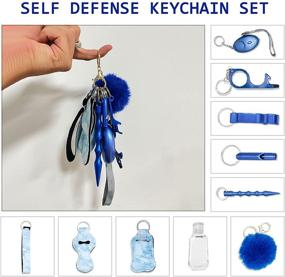 img 3 attached to 🔑 10-Piece Keychain Set for Women and Kids - Safety Keychain Accessories with Personal Alarm (Blue)