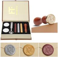 🔐 mingting wax seal stamp kit - classical old-fashioned antique wax seal kit with initial letters alphabet set - gift box, vintage wooden handle, and brass color head (m) logo