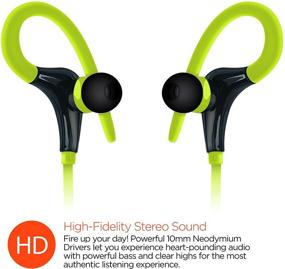 img 3 attached to 🎧 HyperGear Marathon Sport Yellow Wireless Bluetooth Earphones: Secure Fit, Sweatproof for Gym, Running & Walking, Hands-Free Mic for Calls + Music