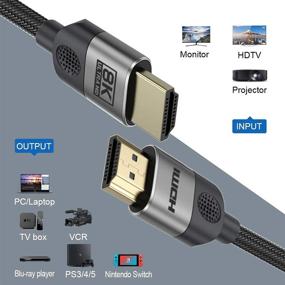 img 1 attached to Aprilery 8K HDMI 2.1 Cable 6.5ft - Ultra High Speed (48Gbps), 8K@60hz, 4K@120Hz, DTS:X, HDR 10, HDCP 2.2 & 2.3 - Compatible with PS5, Xbox Series X, PC, TV