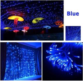 img 2 attached to 🎄 65.6 Feet LED Blue Fairy Twinkle Decorative String Lights with 200 LEDs and Multi Flashing Modes Controller - Ideal for Kid's Bedroom, Wedding, Christmas Tree, Festival Party, Garden, Patio