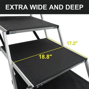 img 3 attached to 🐾 Premium Maxpama Folding Dog Car Ramp: Portable Aluminum Frame for Large Dogs | Nonslip Surface for High Beds, Trucks, Cars, and SUVs | Lightweight Pet Ladder Supports 150-200 Lbs