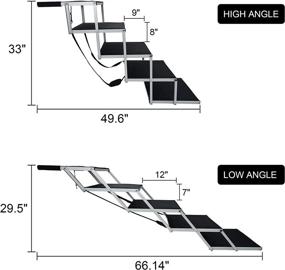 img 1 attached to 🐾 Premium Maxpama Folding Dog Car Ramp: Portable Aluminum Frame for Large Dogs | Nonslip Surface for High Beds, Trucks, Cars, and SUVs | Lightweight Pet Ladder Supports 150-200 Lbs