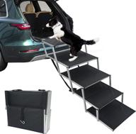 🐾 premium maxpama folding dog car ramp: portable aluminum frame for large dogs | nonslip surface for high beds, trucks, cars, and suvs | lightweight pet ladder supports 150-200 lbs логотип