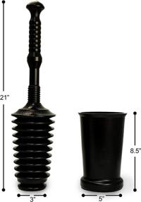 img 2 attached to 🚽 Black Bathroom Kit: Master Plunger for Toilets with Brush and Buckets