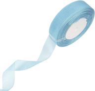 💙 molshine 50 yard 1-inch sparkling sheer organza ribbon - vibrant lake blue shade logo