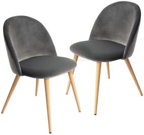 img 3 attached to 🪑 CangLong Современный набор из 2 обеденных стульев: обивка из бархата с акцентом в стиле Среднего Века и золотистые металлические ножки.
