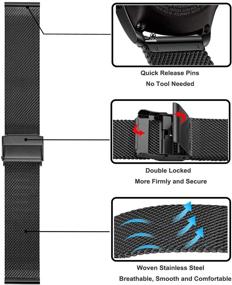 img 2 attached to Наборы TRUMiRR для Samsung Galaxy Watch 42 мм / Active 2 40 мм 44 мм - стальной браслет + сетчатый ремешок для Garmin Vivoactive 3 / Venu.