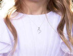 img 3 attached to 🏻 Sterling Silver Dangling Cross Heart Necklace for Girls - Perfect for First Communion or Confirmation