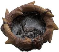 rustic deer antler ashtray: perfect bar decoration for hunting lodges, cabins, and wildlife collectors logo