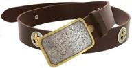 🤠 oil tanned genuine leather western buckle conchos belt - cowboy cowgirl style - 1-1/2"(38mm) wide logo