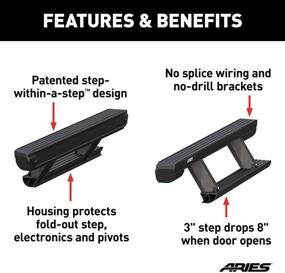 img 1 attached to 🚗 Enhance Your Jeep Wrangler JL with ARIES 3036571 ActionTrac 65-Inch Retractable Powered Running Boards