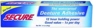 💧 premium waterproof denture adhesive - zinc-free formula - unbeatable extra strong hold for upper, lower or partials - 1.4 oz logo