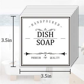 img 3 attached to Premium White Waterproof Labels for Farmhouse Bottles - Hand Soap, Lotion, Shampoo & Conditioner - Removable and Durable Stickers for Bathroom/Kitchen Dispensers - 12 Pack