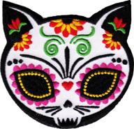 🐱 evilkid gato muerto sugar skull cat patch, officially licensed merchandise, original artworks - 3" x 3", iron-on/saw-on, individually packaged & carded logo