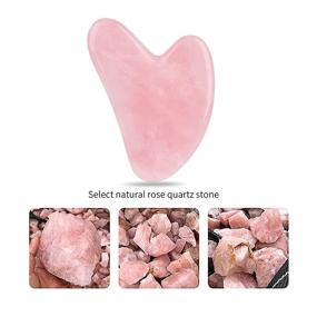 img 3 attached to 💚 Gua Sha Facial Tools: Natural Jade Stone Guasha Massage Tools for Beauty Skin Care - Heart Shape Facial Massager Scrapping Board for Face and Body, SPA Acupuncture Therapy & Trigger Point Treatment