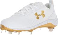 under armour women's glyde st softball shoe, white/metallic gold, size 6.5 logo