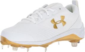 img 4 attached to Under Armour Women's Glyde ST Softball Shoe, White/Metallic Gold, Size 6.5