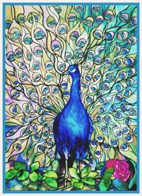 img 4 attached to 🦚 Louis Comfort Tiffany Peacock's Glory Counted Cross Stitch Pattern by Orenco Originals