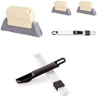 🪟 4pcs mengwen window groove cleaning brush kit - ultimate magic brush for fast & efficient cleaning of all window corners and crevices, includes 3pcs window cleaning brushes (beige3) and 1pcs dustpan logo