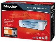 💽 внешний жесткий диск maxtor r01j080 объемом 80 гб с интерфейсом usb 2.0 и скоростью вращения шпинделя 7200 об/мин и кэшем 2 мб. логотип