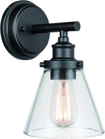 img 1 attached to 🏡 Stylish Matte Black Outdoor Wall Sconce for Home - Ravenna Brand with Clear Glass Shade and Vintage Edison Bulb Included, 11&#34;H