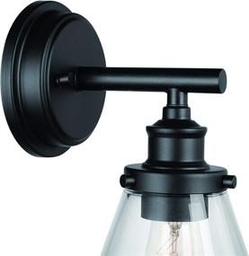 img 2 attached to 🏡 Stylish Matte Black Outdoor Wall Sconce for Home - Ravenna Brand with Clear Glass Shade and Vintage Edison Bulb Included, 11&#34;H