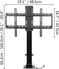 img 3 attached to 📺 VEVOR Motorized TV Lift - Fits 32-70 Inch TVs, Stroke Length of 40 Inches, Height Adjustable 28.74-68.11 Inches, Load Capacity of 154 Lbs, Manual Swivel L/R 30° - Includes Remote Control