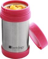 bentology stainless steel vacuum insulated food jar - 17 oz pink - large lunch jar: safe and spacious container for soup and more – no phthalates, bpa, or pvc логотип