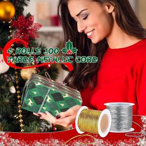 img 2 attached to 🎁 Enhance Craft Tag & Jewelry Making with 4 Rolls 100 Yards Metallic Elastic Cords - Perfect for Christmas Party Decoration!