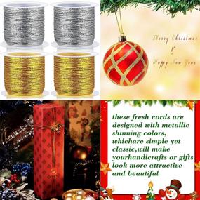 img 1 attached to 🎁 Enhance Craft Tag & Jewelry Making with 4 Rolls 100 Yards Metallic Elastic Cords - Perfect for Christmas Party Decoration!