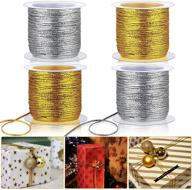 🎁 enhance craft tag & jewelry making with 4 rolls 100 yards metallic elastic cords - perfect for christmas party decoration! logo