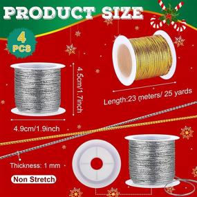 img 3 attached to 🎁 Enhance Craft Tag & Jewelry Making with 4 Rolls 100 Yards Metallic Elastic Cords - Perfect for Christmas Party Decoration!